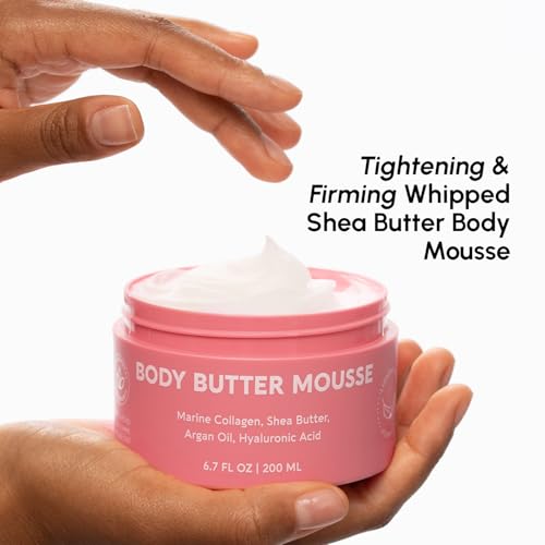 MAREE Body Butter Cream – Whipped Body Butter for Women Smell Good – Ayurvedic Skin Care – Body Moisturizer for Dry Skin – Vanilla Shea Butter Cream for Women & Men with Marine Collagen & Argan Oil