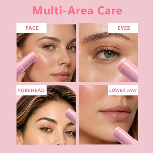 Euralissea PDRN Eye Balm Stick 2 Pack, Collagen Multi Balm with Pink B12, Hydrating Under Eye Care for Face, Neck & Smile Lines, 0.32 Oz Each