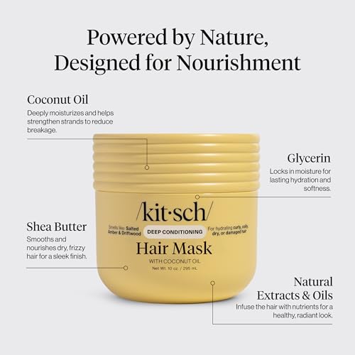 Kitsch Moisturizing Coconut Oil Hair Mask for Damaged Hair – 10 oz