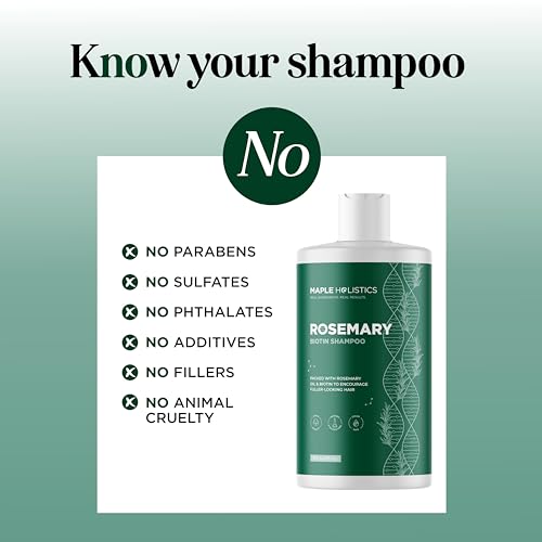 Volumizing Biotin and Rosemary Shampoo - Vegan Rosemary Biotin Shampoo for Thinning Hair for Women and Men with Nourishing B Vitamins & Tea Tree Oil - Paraben Silicone & Sulfate Free (16 Fl Oz)