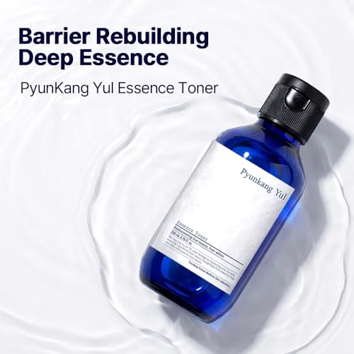 Pyunkang Yul PKY Essence Toner & 1/3 Cotton Pads/Barrier Rebuilding, Highly Concentrated Essence Facial Toner(6.8 Fl. Oz, 200ml), High Absorbency Facial Toner Pads (160 Count), Korean Skincare