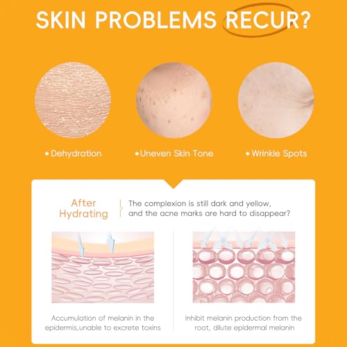 Vitamin C Skincare Set,Face Skin Care Set for Women,Vitamin C Facial Serum Care Set ,Facial Hydrating Kit with Cleanser, Toner, Face Serum, Eye Cream, Face Cream