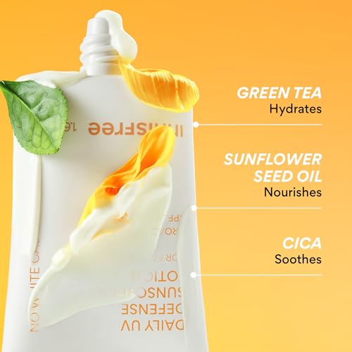 innisfree Daily UV Defense Sunscreen SPF 50+ PA++++, Korean Face & Body Sunscreen, Invisible Finish, Broad Spectrum, No White Cast, Lightweight, Hydrating, Available in Gift Sets & Jumbo