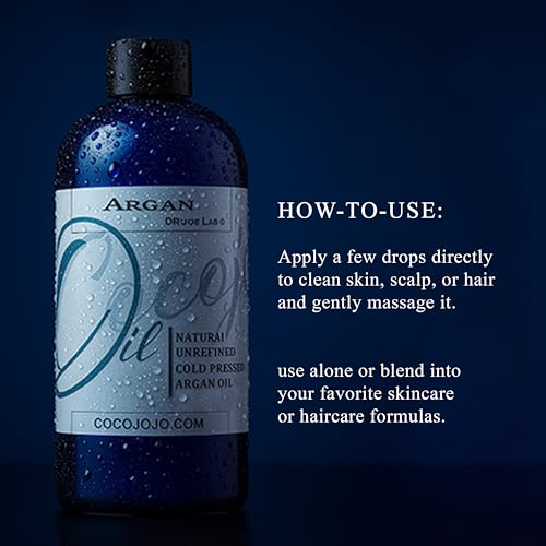 Argan Oil -Cold Pressed 16 oz 100% Pure Natural Extra Virgin Unrefined Grade-a Argan Moroccan Marrakesh Oil Moisturizer Hair Face Lips Body Scalp Skin Hair
