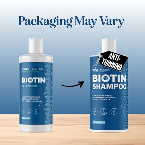Rosemary and Biotin Shampoo for Thinning Hair - Vegan Volumizing Shampoo for Fine Hair with B Vitamins Argan Oil & Tea Tree Essential Oil - Paraben Silicone and Sulfate Free Vegan Formula (8 Fl Oz)