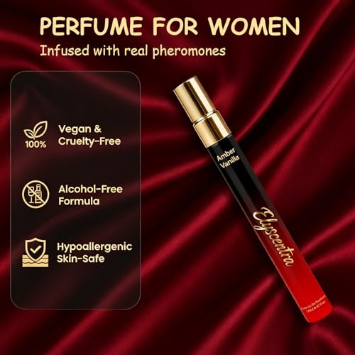 Elyscentra Pheromones Perfumes for Women, Long Lasting Amber Vanilla Perfumes Eau de Parfum Spray, 0.41 fl oz / 12 ml Travel Size Perfumes,Cologne Spray Ideal Gift for Her