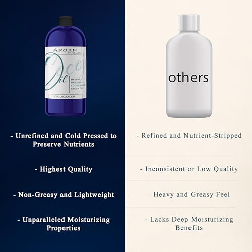 Argan Oil -Cold Pressed 16 oz 100% Pure Natural Extra Virgin Unrefined Grade-a Argan Moroccan Marrakesh Oil Moisturizer Hair Face Lips Body Scalp Skin Hair