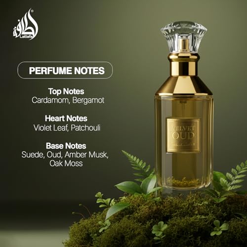 Lattafa Velvet Oud for Unisex Eau de Parfum Spray, 3.4 Ounce