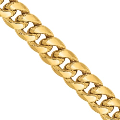 IceCarats 14K Yellow Gold 6.75mm Cuban Chain Miami Link Bracelet, 8 inch