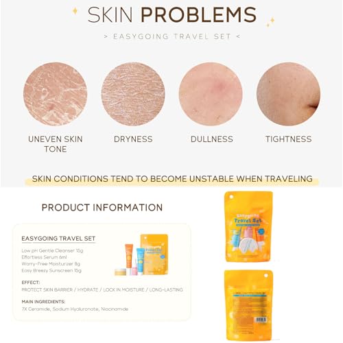 Hydrating Skin Care Set Travel Kit,4 Piece Skincare Essentials Set Mini Travel Size,Travel Friendly Face Routine Set for Women and Teenage Girls- Travel Essentials Gift Set