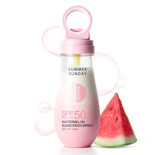 KYDA SPF 50 Watermelon Sunscreen Spray, Travel Size Cooling Body Sunscreen