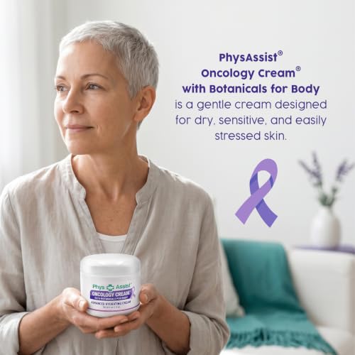 PhysAssist - Oncology Body Cream with Botanicals, 4 oz. Soothing and Hydrating to Stressed Skin. Made with Oils of Lavender, Calendula, and Peppermint. Non-Irritant, Clinically Tested.