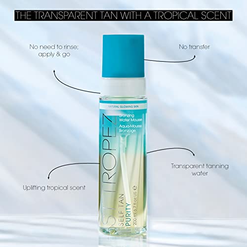 St.Tropez Self Tan Purity Bronzing Water Tanning Mousse for Clear Tan with Streak-Free Finish, Vegan, Natural & Cruelty-Free
