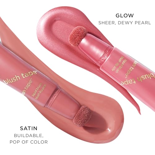 tarte blush tape satin liquid blush – Blendable Buildable Makeup with Mineral Pigments, Mango & Shea Butters for Lightweight Hydrating Smooth Finish, Vegan & Cruelty-Free, full size, buffed rose