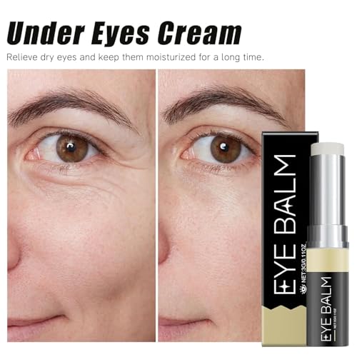 Under Eye Balm Stick for Under Eyes Bags,2025 New Turmeric Cream Erases Eyes Bags Within Minutes,Erase for Dark Circles Puffiness,Moisturizing Under Eye Balm for Travel Care Serum for Women(2PCS)