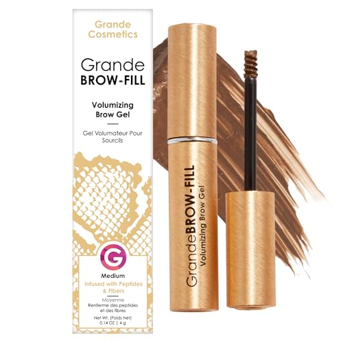 Grande Cosmetics GrandeBROW-FILL Volumizing Brow Gel, Medium, 0.14 fl oz