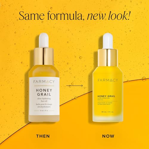 Farmacy Honey Grail Hydrating Face Oil - Nourishing Oil for Skin & Hair - Infused with Sea Buckthorn, Rosehip & Buckwheat Honey to Moisturize & Maintain a Healthy Skin Barrier (30ml)