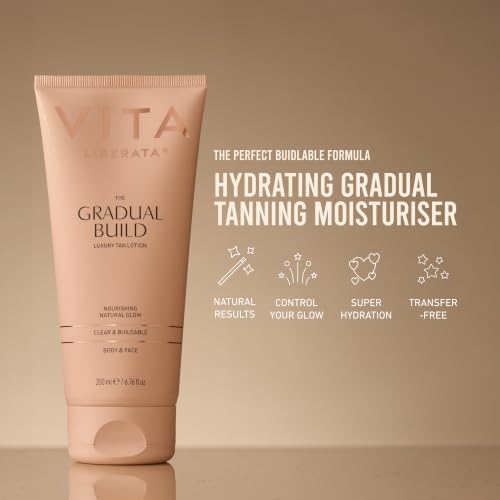 VITA LIBERATA Fabulous Gradual Tanning Lotion - Buildable Formula, Sun-Kissed Tan, Untinted For Minimal Transfer, Lasting Finish, Formulated with Hyaluronic Acid, 6.76 lf.oz
