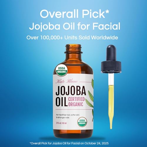 Kate Blanc Cosmetics Organic Jojoba Oil for Hair, Skin, Face, Nails (4oz)