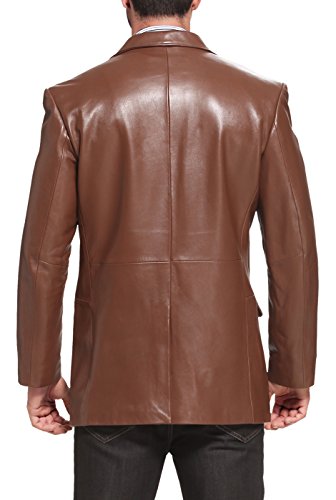 BGSD Men Richard Classic Lambskin Leather Blazer Sport Coat Jacket (Also available in Big and Tall and Short)