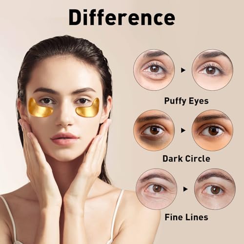 CHMI 24K Gold Under Eye Patches 50 Pairs Collagen, Dark Circles, Wrinkles
