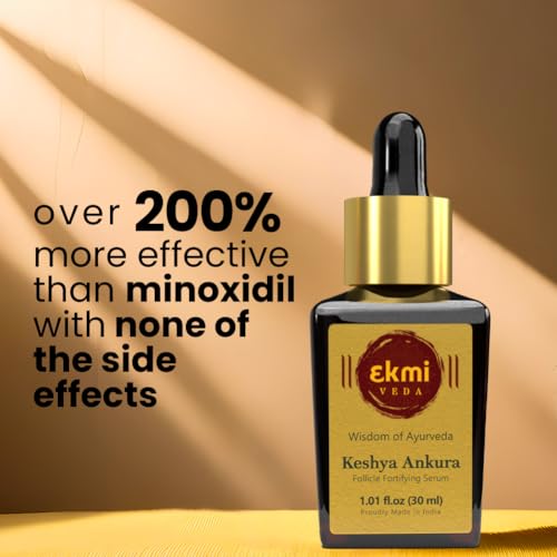 Ekmiveda Hair Growth Dht Blocker Serum With Redensyl, Procapil, Ayurvedic Herbs, Amla, Brahmi, Capilia Longa. Follicle Stimulating Hair Density Serum. Hair Loss Treatment For Women & Men, 1.01 Fl Oz