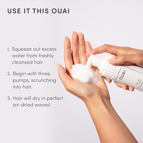 OUAI Air Dry Foam - Hair Mousse for Curly Hair & Beach Waves (4 oz)