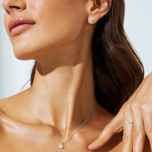 SHOWNII LAB GROWN Diamond Stud Earrings for Women 0.25CT - 2CT Screw Back