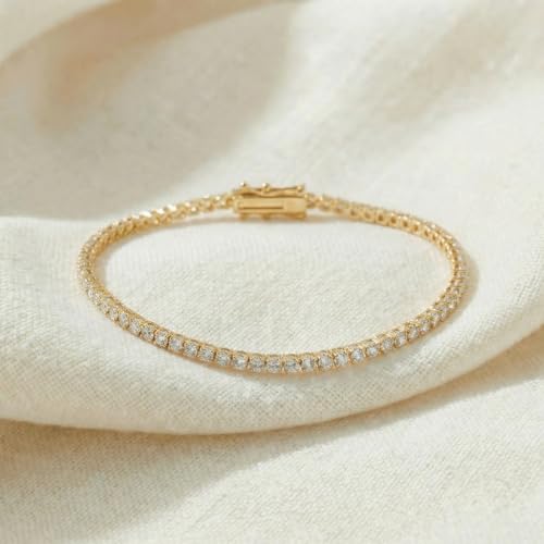 Pompeii 3-10 Ct Natural Diamond Tennis Bracelet in 14k White, Yellow, or Rose Gold