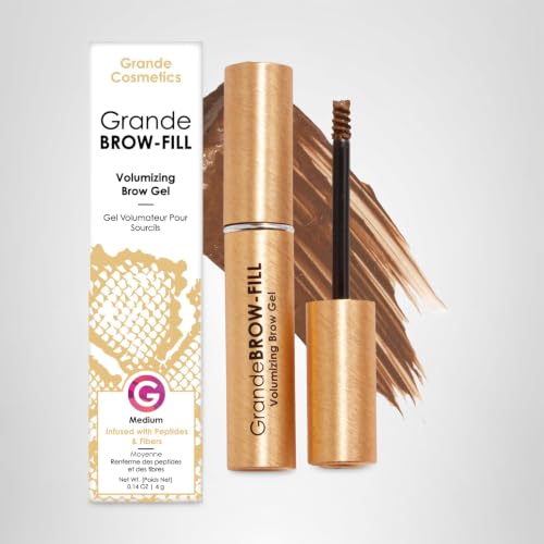 Grande Cosmetics GrandeBROW-FILL Volumizing Brow Gel, Medium, 0.14 fl oz