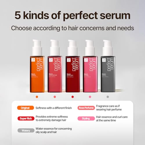 Mise En Scene Perfect Serum Original - Hair Oil for Frizzy & Dry Hair, Hydration and Nutrition Hair Essence for Damage Care, Floral Fragrance, Korean Hair Care Product, Korean Hair Serum 2.71 Fl. Oz.