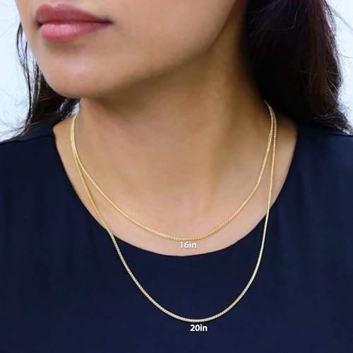 Nuragold 14K Real Yellow Gold Franco 1.4mm Solid Diamond Cut Chain Necklace - 22"