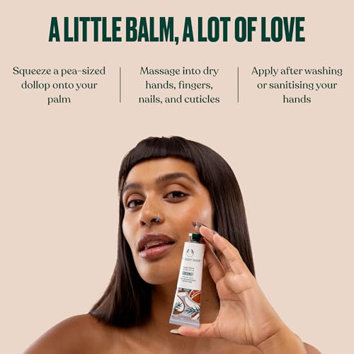 The Body Shop Coconut Hand Balm | 96H Nourishing Moisture, 1.0 Oz