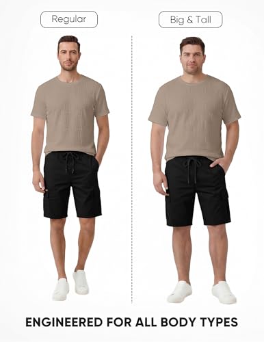 JMIERR Mens Casual Knit Classic Short Sleeve Tees Crewneck Basic T Shirts for Men, US43(L), Beige