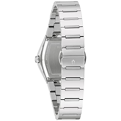 Bulova Ladies' Modern Gemini Stainless Steel 3-Hand Quartz Watch, Blue Dial Style:96L293