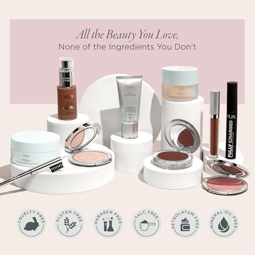 PÜR MINERALS Creamy Eyeshadow & Primer with Peptides, On Point Tint (Cashmere) - Buildable, Cream-to-Powder Formula for Light to Medium Coverage - Shimmery, Crease-Resistant Shades, Long-Lasting