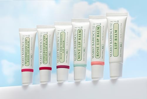 Mario Badescu Moisturizing Pomegranate & Guava Lip Balm for Dry Cracked Lips, Infused with Coconut Oil and Shea Butter, Ultra-Nourishing Lip Care Moisturizer for Soft, Smooth and Supple Lips, 0.35 Oz