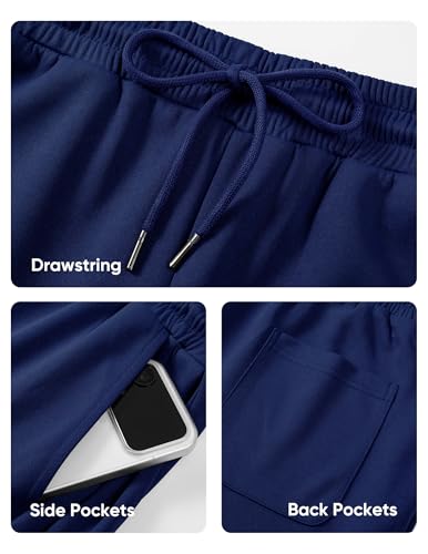 JMIERR Mens Baggy Sweatpants Drawstring Wide Leg Sweat Pants with Pockets Quiet Luxury Big and Tall, 3XL, Bluing