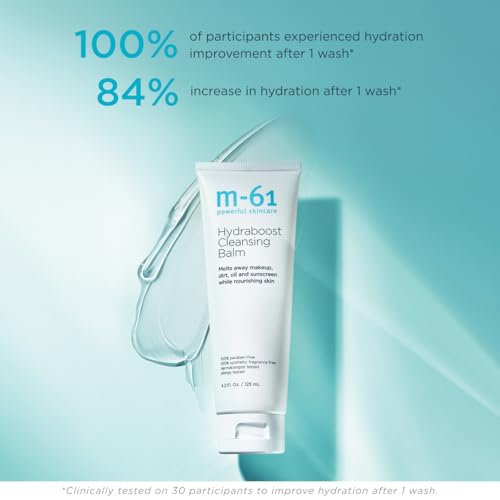 m-61 Hydraboost Cleansing Balm | Makeup Removing Cleanser Balm Melts Away Dirt, Oil, and Sunscreen | Fragrance Free | Derm & Allergy Tested | Made in USA | 4.2 Fl Oz
