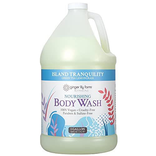 Ginger Lily Farms 1 gal Nourishing Body Wash, Green Tea Lemongrass Scent