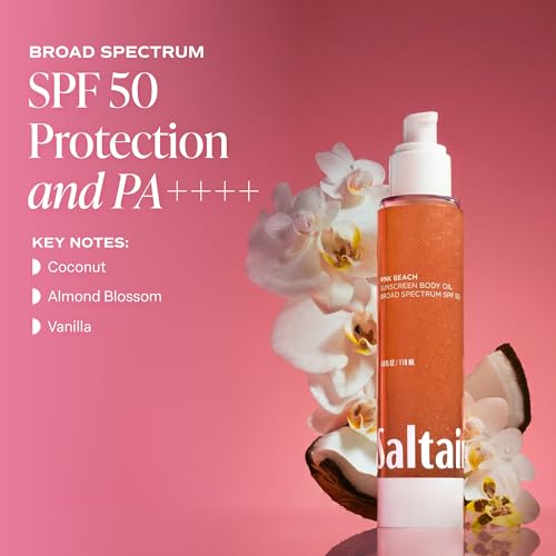 Saltair SPF Body Oil | Broad Spectrum SPF 50 | Pink Beach, 4 fl oz