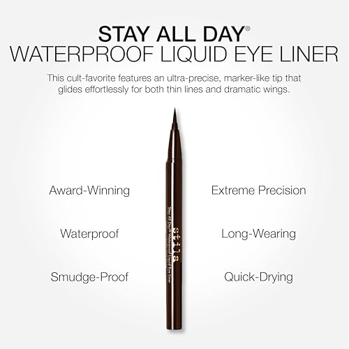 stila Waterproof Liquid Eyeliner Stay All Day Makeup (Dark Brown)
