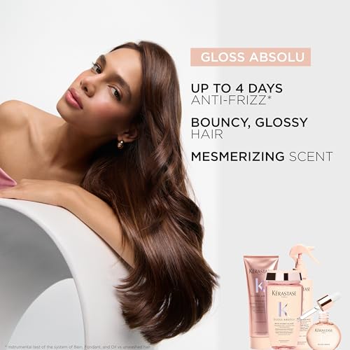 Kerastase Gloss Absolu High-Shine Anti-Frizz Conditioner - Deeply Hydrates & Detangles, Instantly Softens, For Glossy & Bouncy Hair, 8.45 Fl Oz