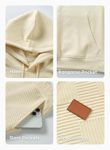 JMIERR Mens Tracksuits 2 Piece Sweatpants Set Airport Outfits Long Sleeve Hoodie Sweatshirt & Joggers Sweatpants, Fall Tracksuit Sweatsuits Matching Lounge Sets, X-Large, Beige