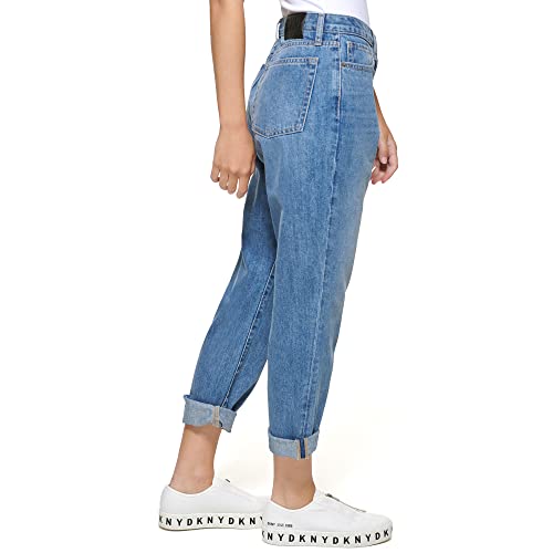 DKNY Women's Slim Straight Crop Jeans, LT WASH Denim, 29