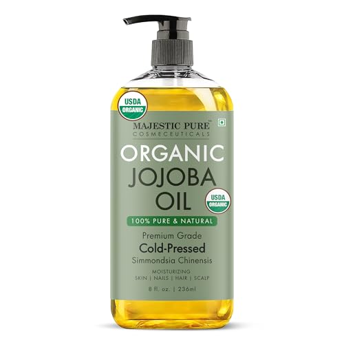 Majestic Pure USDA Organic Jojoba Oil 100% Pure & Natural Body Oil -8 Fl Oz