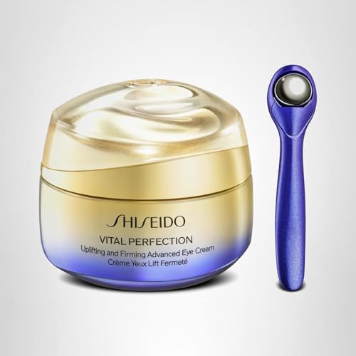 Shiseido Vital Perfection Uplifting and Firming Advanced Eye Cream - 15 mL - Improve Under-Eye Bags, Wrinkles & Dark Circles - Includes Exclusive Massage Roller Tool