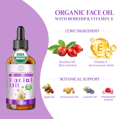 MMPANG Organic Face Oil with Rosehip Oil & Vitamin E Oil