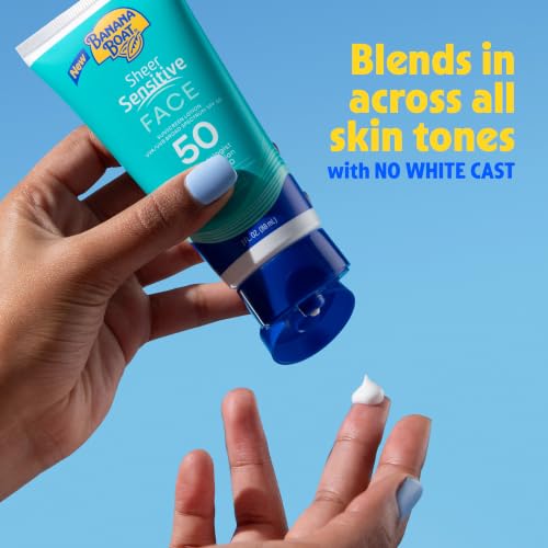 Banana Boat Sheer Sensitive Face Sunscreen Lotion SPF 50, 3 Fl Oz
