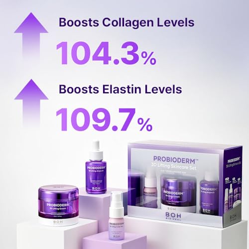 BIOHEAL BOH [Cardi B's Pick] Probioderm 3D Lifting Skincare Set | Korean Night Cream, Serum & Hydrating Face Mist for Lifting & Firming | Perfect Anti-Aging Routine for Dry, Dull, Saggy Skin